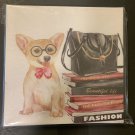 Puppy And Fashion Books Wall Art 7”x 7”