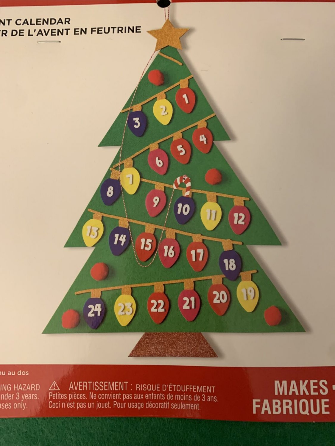 Christmas Creatology Advent Calendar Kit . Christmas Tree 22”x 15”