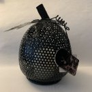 Halloween Haunted Hollow 9 inch Black LED Decor Metal Pumpkin with Candle NWT