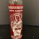 SAINT BARBARA 7 DAY UNSCENTED RED CANDLE IN GLASS Veladora Roja Chango Santería