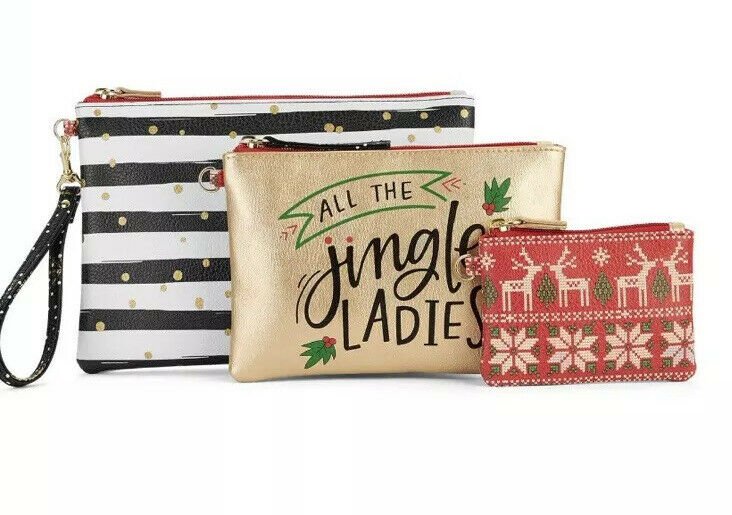 3 Pc Pouch Set With Interchangeable Wristlet