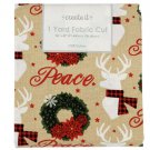 1 Yard Lodge Peace Christmas Fabric