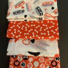 4 Fat Quarters 18”x21” Puppy Love 2 Cotton
