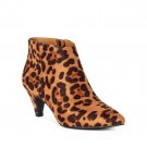 Women's  size 9 Time and Tru Kitten Heel Bootie Animal Print Kitten Heel Booties