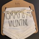 Rae Dunn Valentine 100% COTTON Baby Bibs 3 Pack Ivory New With Tags
