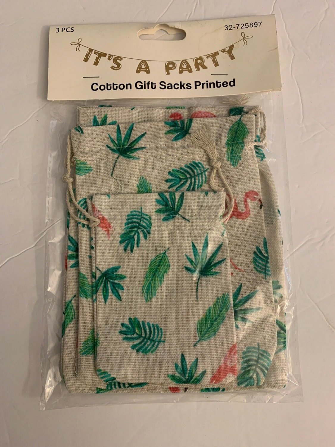 It&acirc;��s A Party Cotton Gift Sacks Cloth Gift Bags Pink Plaid 3 Piece