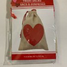 Valentine's Day Treat Sacks 3 Pc Red Heart New 4*6 Inch