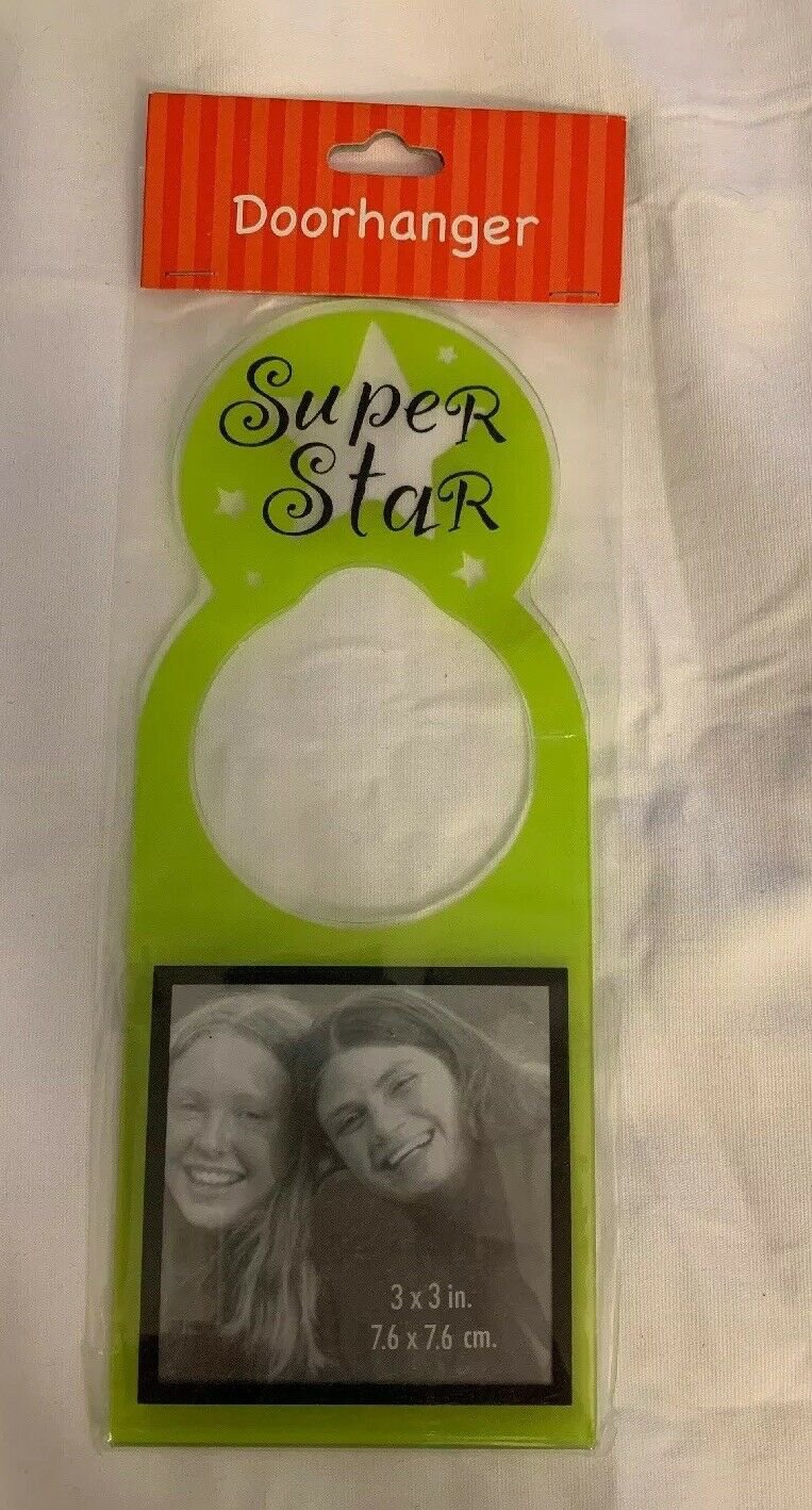 Plastic Acrylic Photo 3x3 Door Hanger Color Green