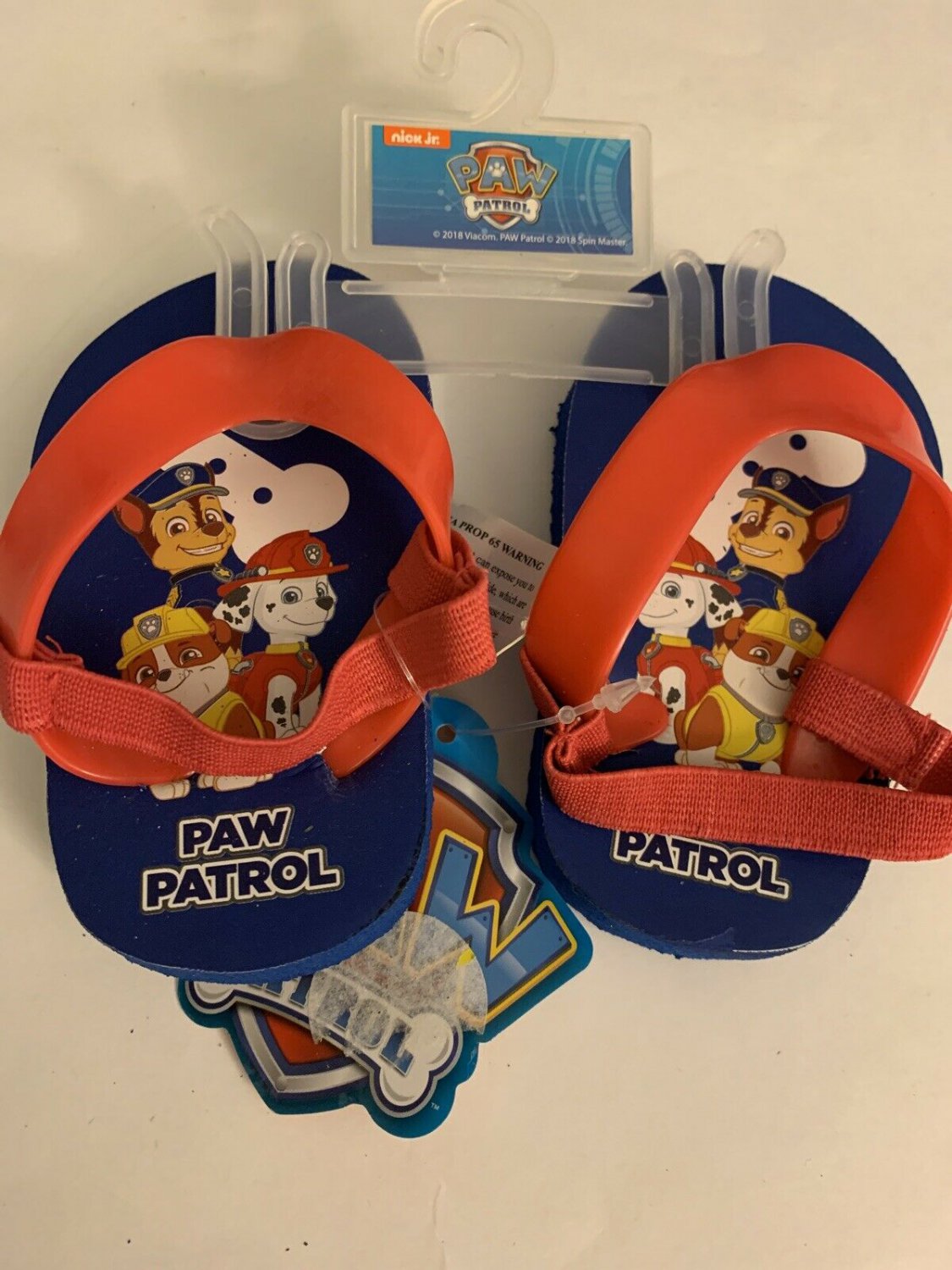 Paw Patrol Infant/Toddler Blue Flip Flops  Size 1-2 Sandals Baby Beach Shoes