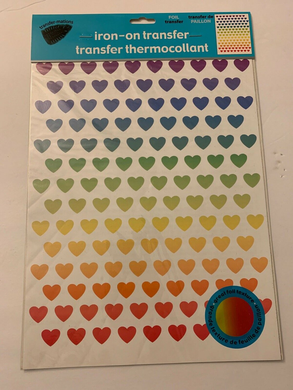 Rainbow Colored Hearts Design: Iron-on Heat Transfers,Fabric/Clothing Decoration