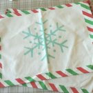 Pair Holiday Snowflake Red Green Stripe Placemats New with Tag Red Ball Trim NWT