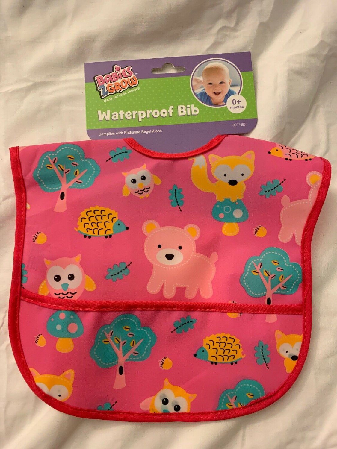 baby waterproof bib Pink