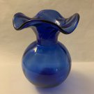WANDA BLUE GLASS COBALT VASE PORTUGAL  10 INCHES