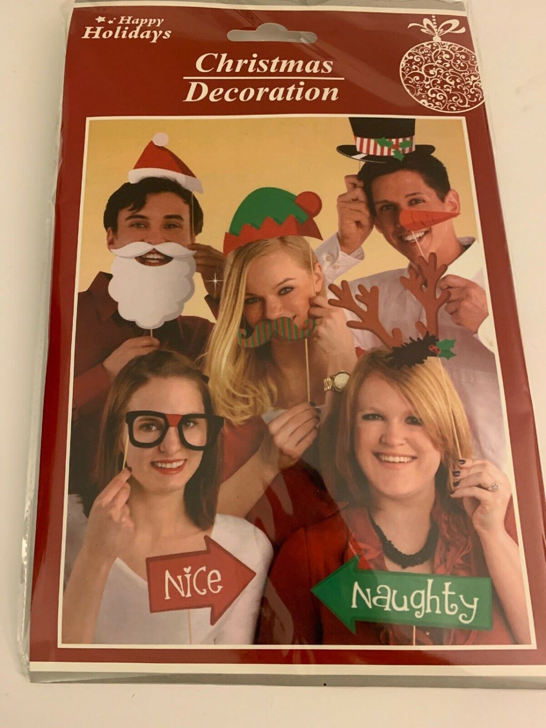 New 357694  Hx Photo Booth Props 13 Pc Christmas