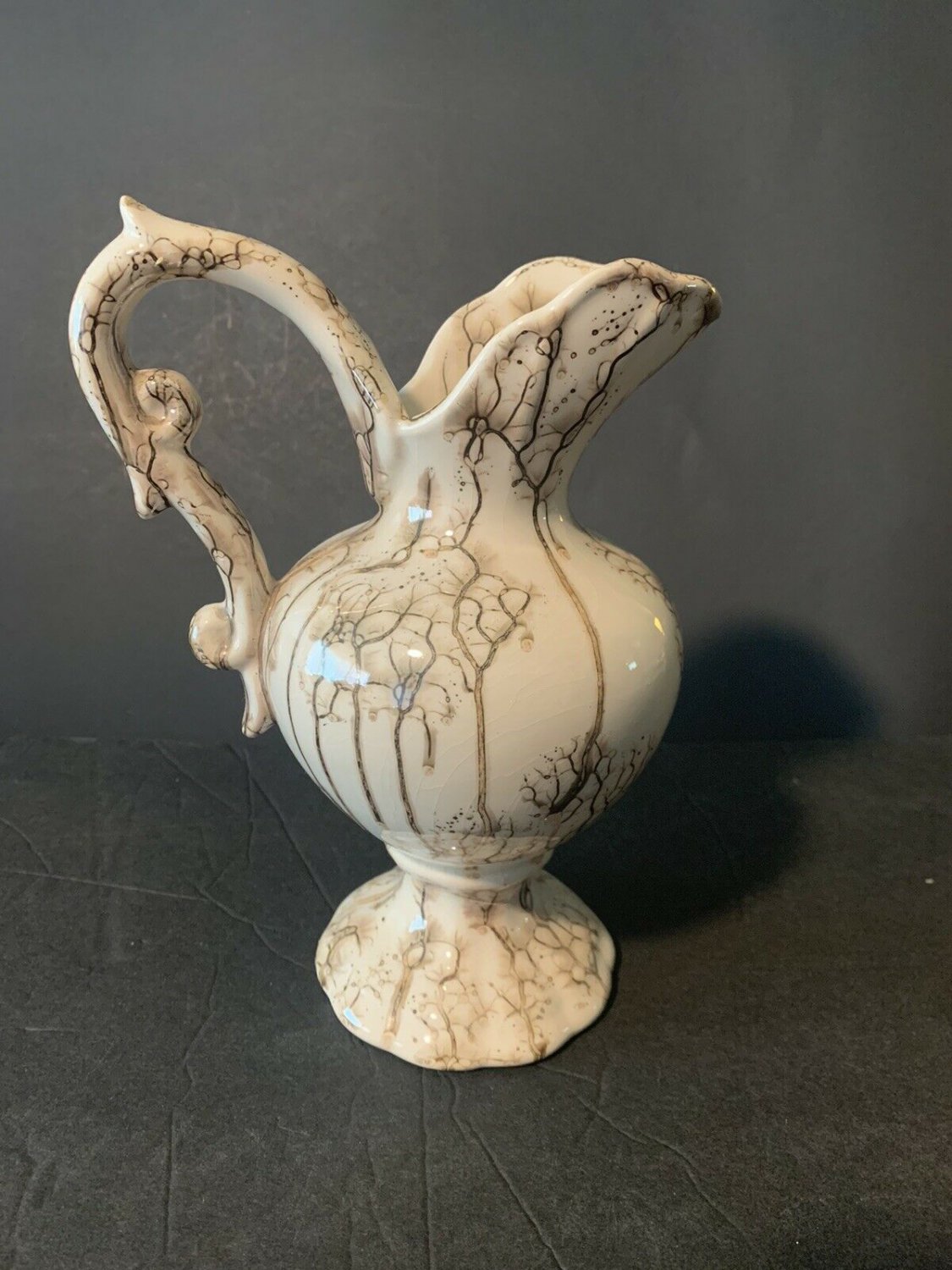 Vintage Jug Vase Marbleized ceramic