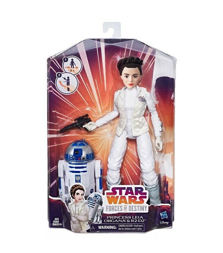 Star Wars Forces of Destiny Princess Leia & R2-D2 Adventure Figure Doll Set New