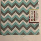 Blue, Gray And White Chevron Fat Quarter 18”x21” Cotton