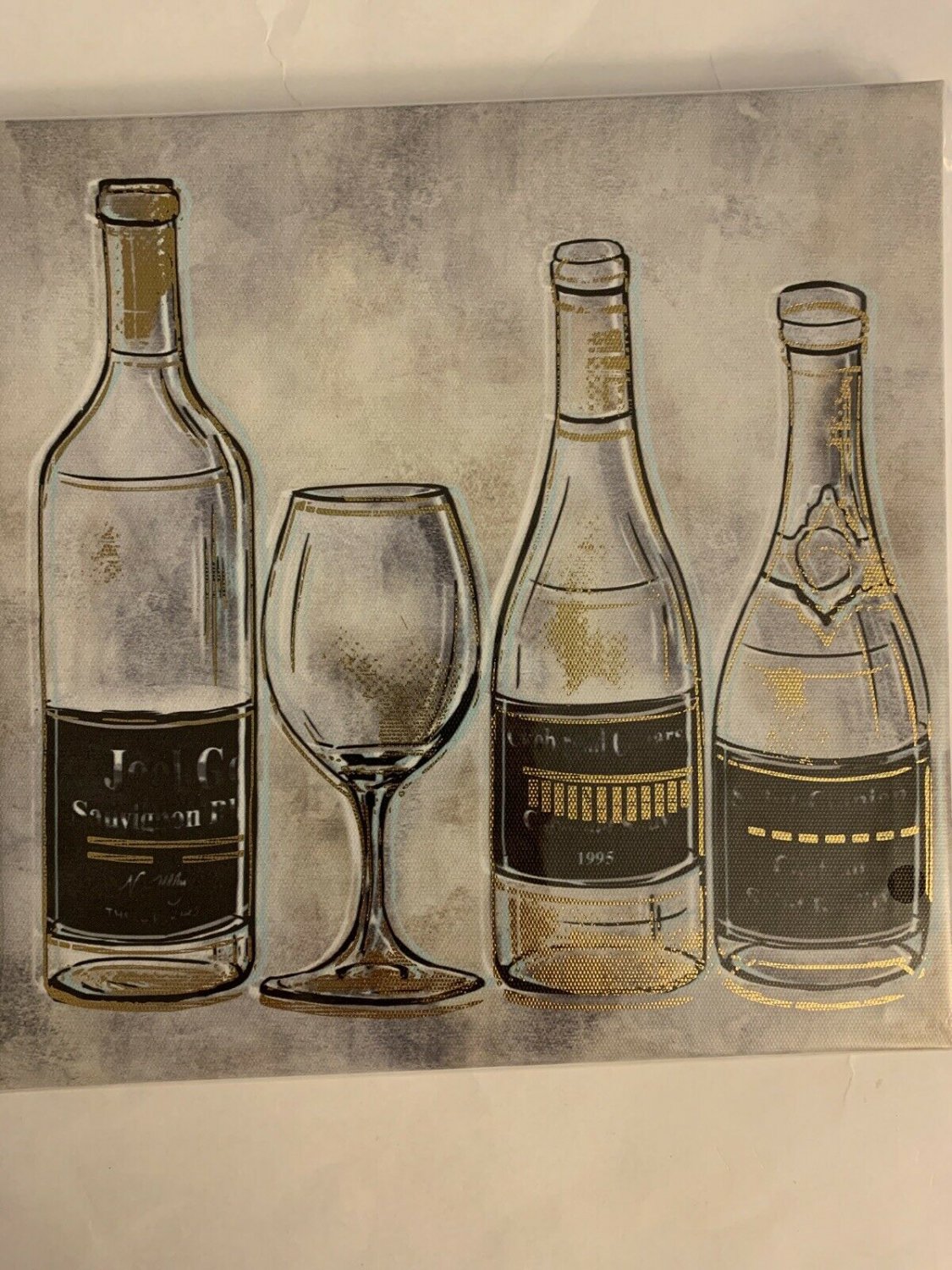 Liquor Bottles Wine Glass Wall Art 8.&acirc;�� x 8&acirc;��
