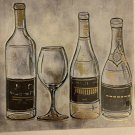 Liquor Bottles Wine Glass Wall Art 8.” x 8”