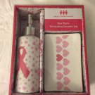 Breast Cancer Awareness Soap Dish And Dispenser Pink Ribbon