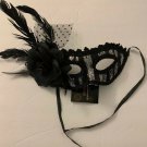 Sequin Masquerade / Venetian Mask With Feathers