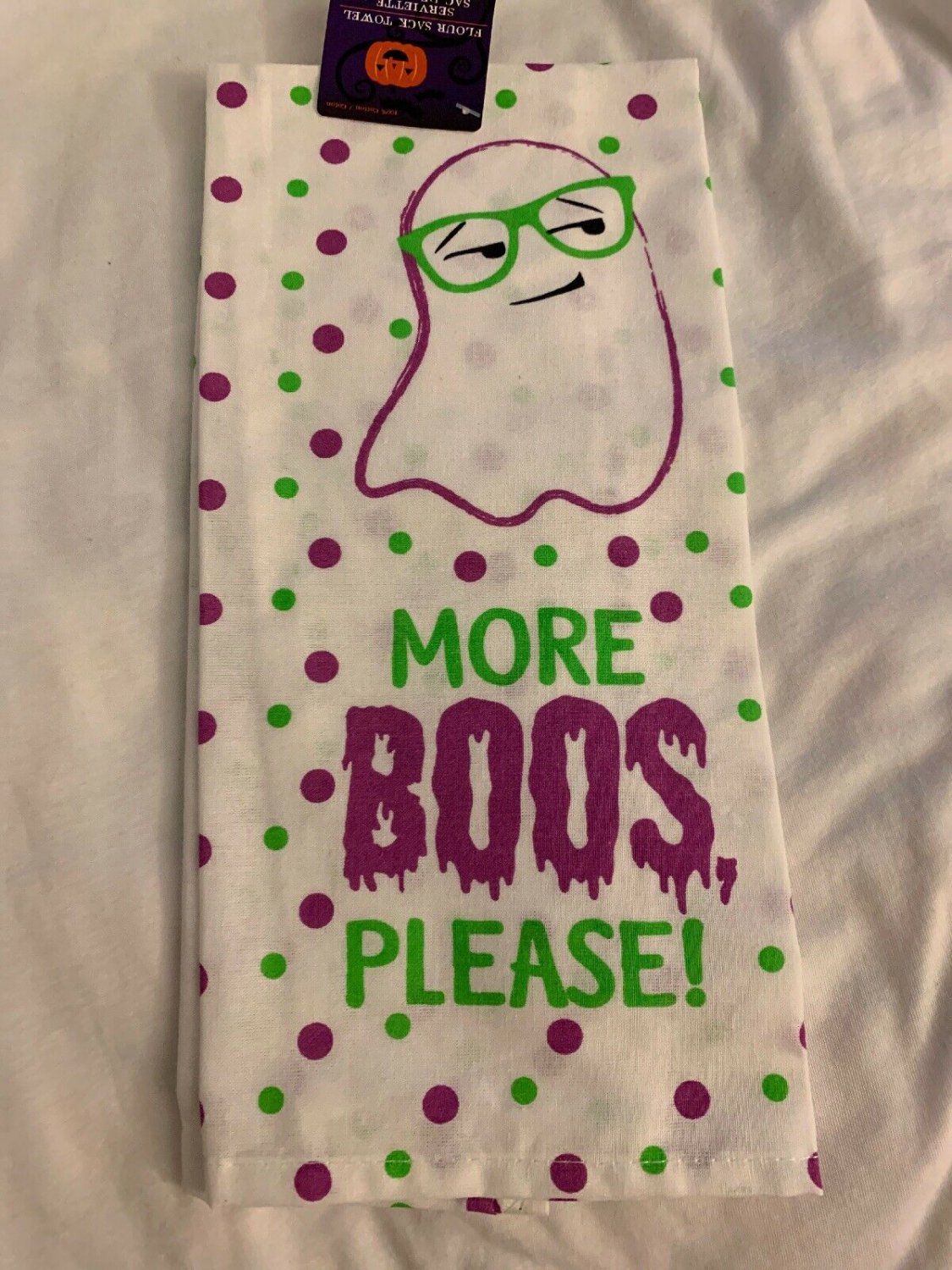 Ghost More Boos Please Flour Sack Kitchen Towel New