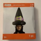Halloween Dress Up Inflatable Blow Up Wig Hat Black Witch 1 Pc