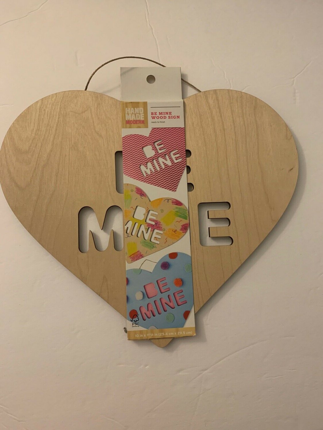 HandMade Modern Be Mine Wood Sign Unfinished DYI