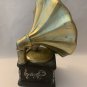 Spooky Halloween Resin Record Player Decorative Accent Skeleton Bats Black Gold