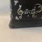 Spooky Halloween Resin Record Player Decorative Accent Skeleton Bats Black Gold
