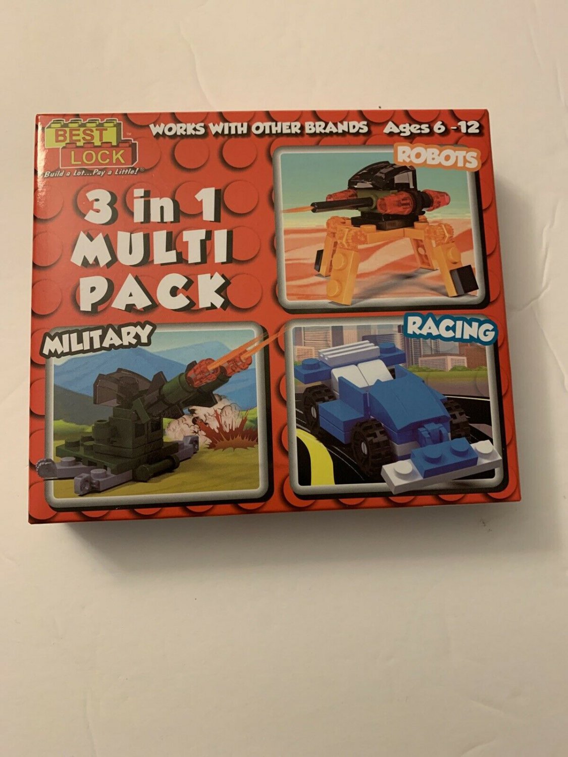 Best Lock Building Blocks 3 In 1 Multi Pack Robots Racing Military 71 Pc