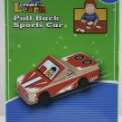 Create & Learn Pull Back Sports Car Ages 6+ w/Stickers, Wood Parts, Hardware NIB