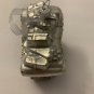Silver Sleigh Shaped Christmas Tree Ornament Mercury Glass White Beaded Glitter