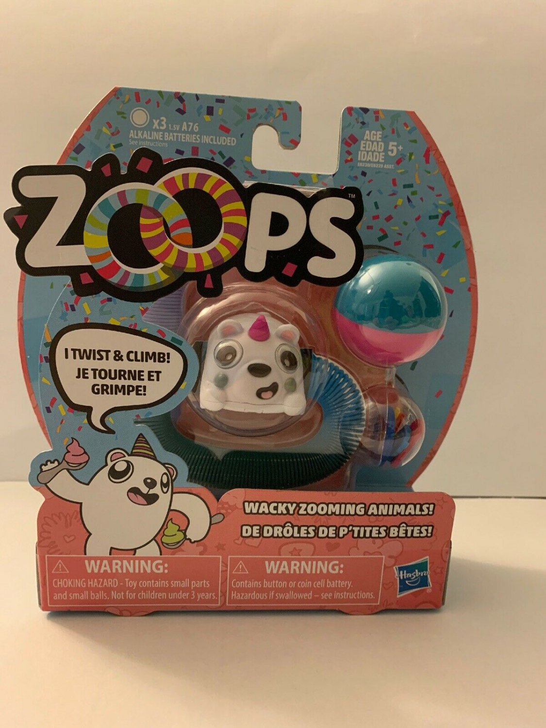 New Hasbro Zoops Electronic Twisting Zooming Climbing Toy Polar Bear
