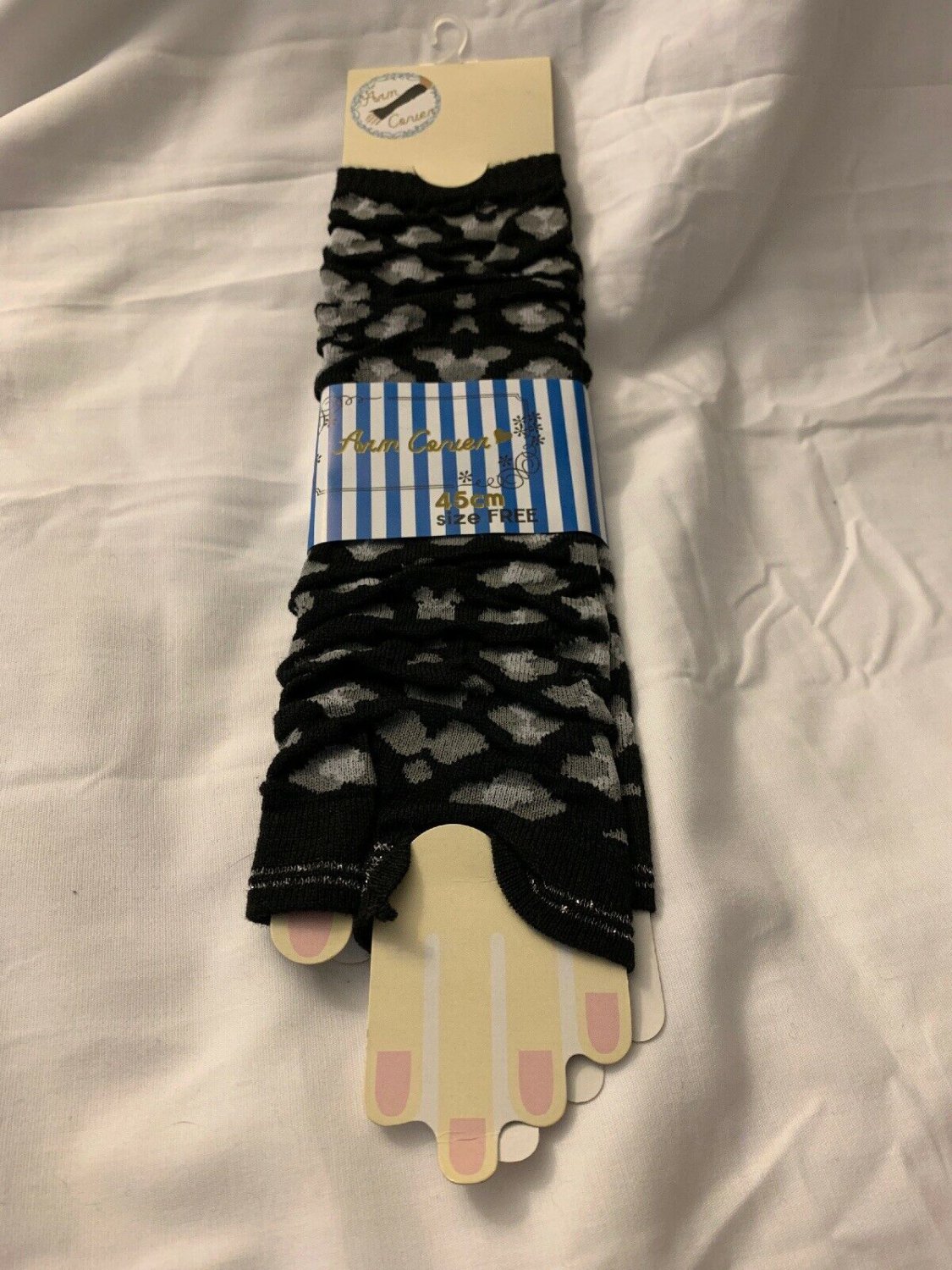 Fingeless Long Gloves Black And Gray