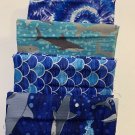 4 Fat Quarters 18”x21” Sharks. Cotton Fabric. New