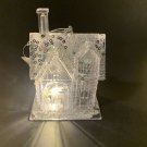 4" Clear Glitter LED Lighted Glow House Christmas Ornament