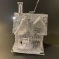 4" Clear Glitter LED Lighted Glow House Christmas Ornament