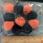 NEW 5 Ft. ORANGE AND BLACK POM POMS HALLOWEEN GARLAND DECOR