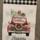 Christmas red truck hanging banner/ flag 18” x 11.8”. NWT