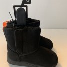 Wonder Nation Girls 6 Black Faux Suede Boots Infant Easy On Off Non Marking