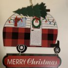 Wood Camper Merry Christmas Hanging Sign Christmas Decor 11.8” x 13.8”