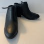 Time And Tru Womens Black Leather Memory Foam Zipper Ankle Bootie Size 7