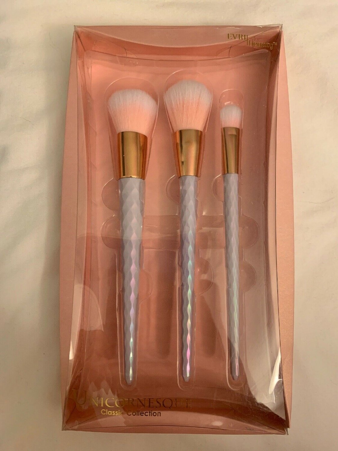 New Evri Unicornesque 3 Piece Makeup Brush Set. Gift For Teens