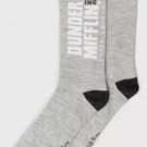 NEW The Office DUNDER MIFFLIN Crew Socks 1 Pair Gray/Light Gray NEW