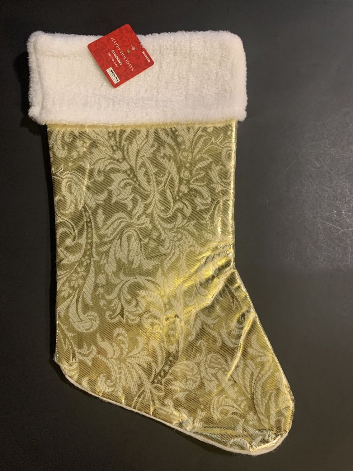18&acirc;�� Gold christmas stocking. NWT