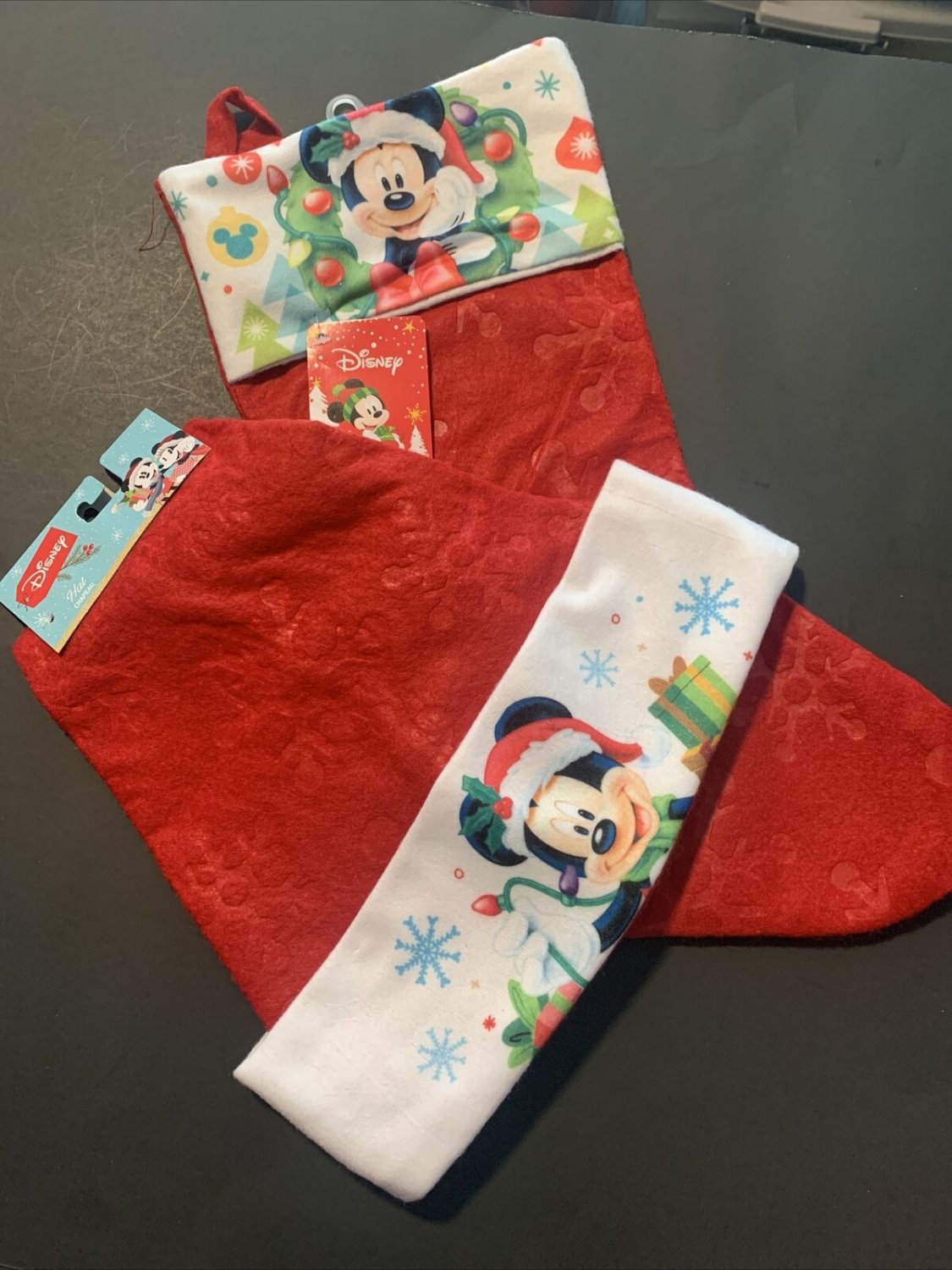 Mickey Mouse Santa Hat And Stocking 2 Piece Soft Felt Ships Free