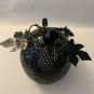 9 inch Black LED D&Atilde;&copy;cor Metal Pumpkin with Flameless Candle NWT
