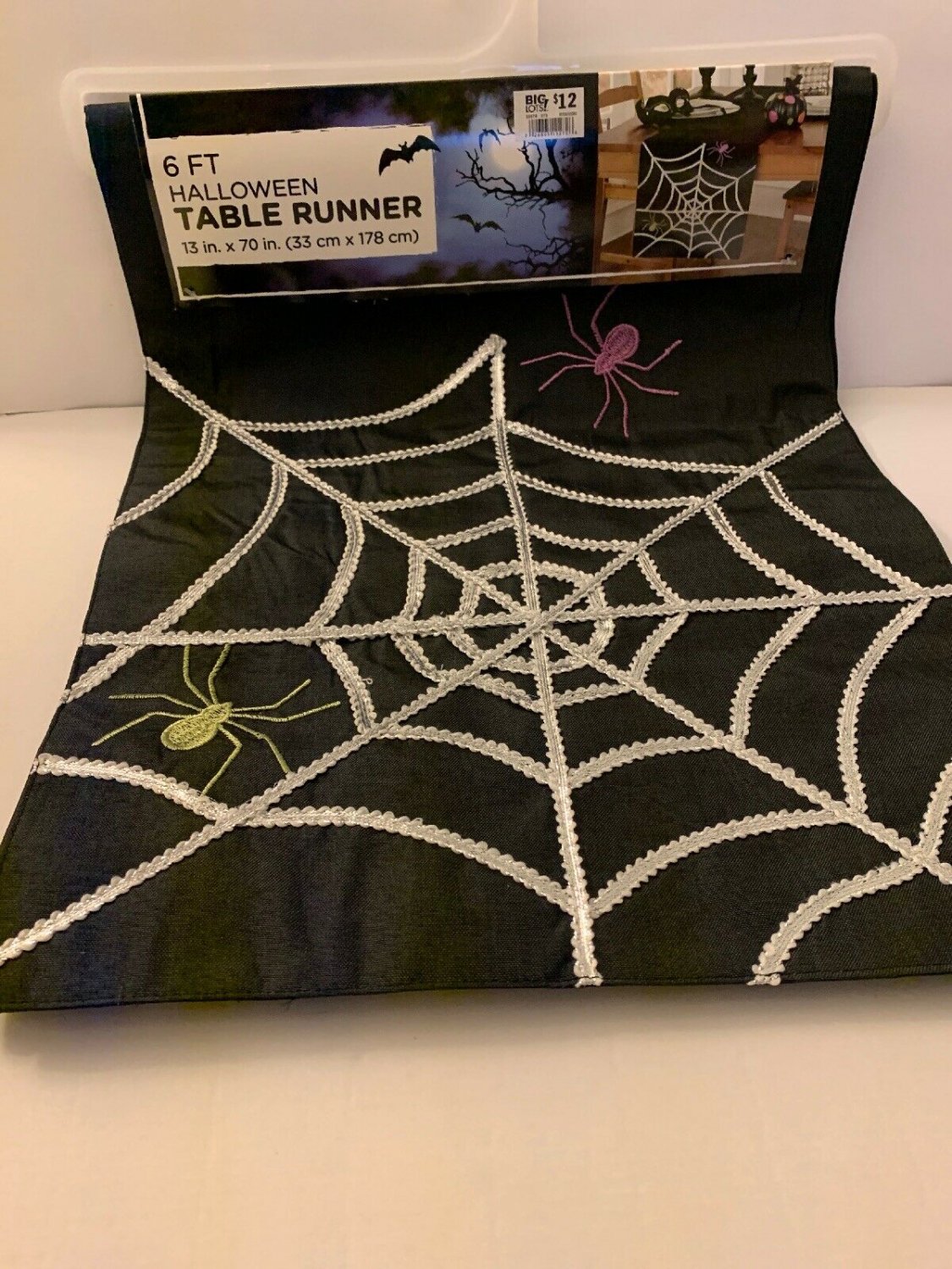 6ft Halloween Table Runner Spider Web New With Tags