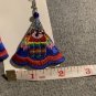 Embroidered Earrings Hook Red Blue Eye New